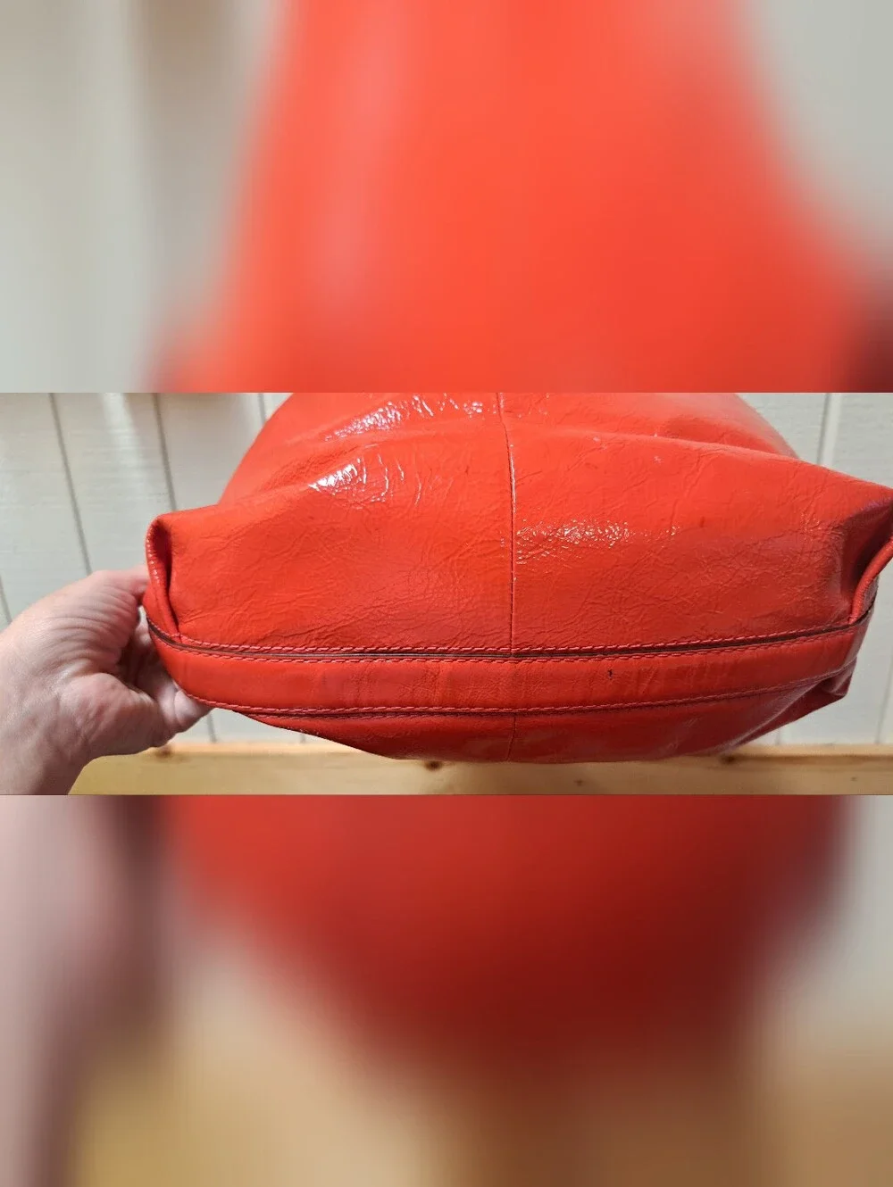 Vtg Gorgeous Coach Peyton Handbag Hobo Purse RED Patent Leather Y2K Read